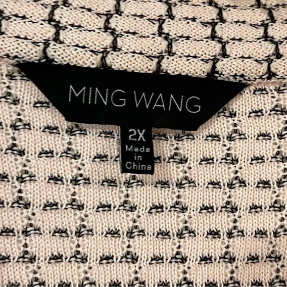 Ming Wang Textured Knit Cardigan Sweater Jacket Blazer Notch Collar Sz 2x - Picture 3 of 7